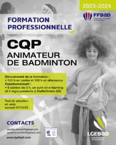 CQP animateur de badminton saison 23-24