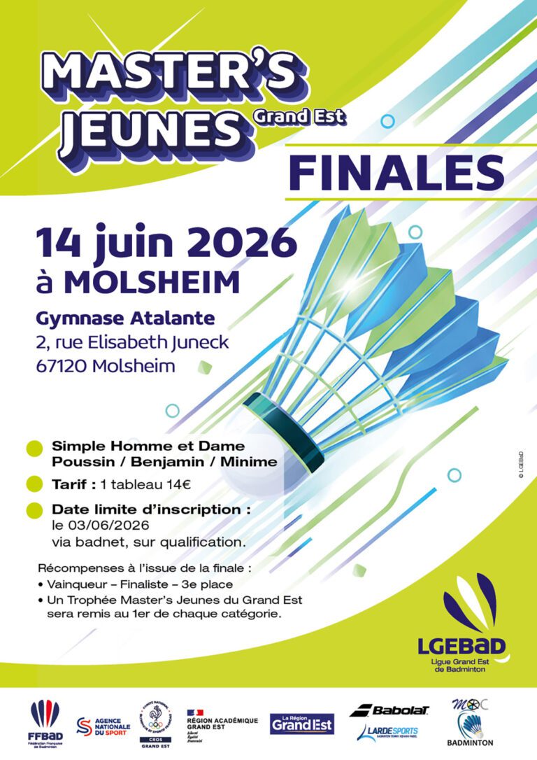 Affiche finale des Master's jeunes 2026